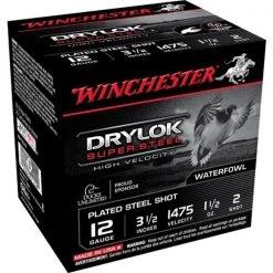 Winchester Shotgun ammunitions 12 Ga 3 1/2" #2 Drylok Super Steel Shotshells
