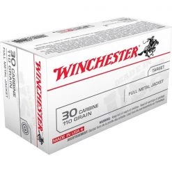 Winchester Rifle ammunitions .30 Carbine 110gr Full Metal Jacket Ammunition
