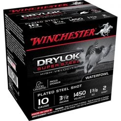 Winchester Shotgun ammunitions 10 Ga 3 1/2" #2 Drylok Super Steel High Velocity Ammunition