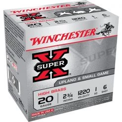 Winchester Shotgun ammunitions 20 Ga 2 3/4" #6 Super X Ammunition