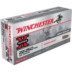 Winchester Rifle ammunitions 22-250 Rem 64gr Super-X Bullets